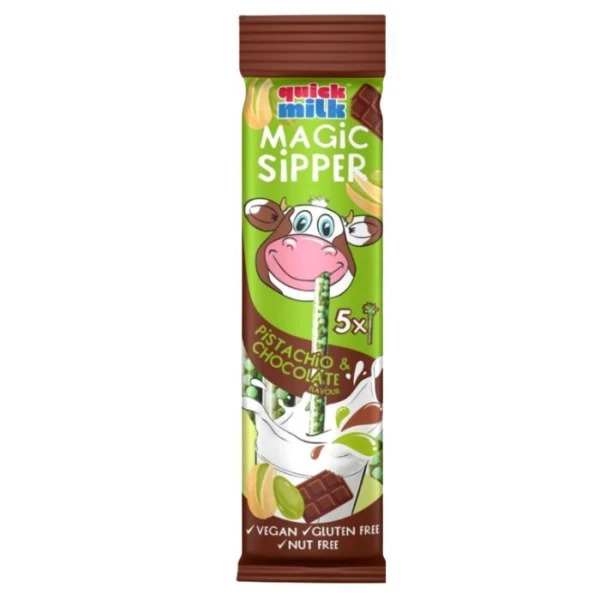 Quick Milk, słomki do picia mleka, smak pistacjowo-czekoladowy, 30g