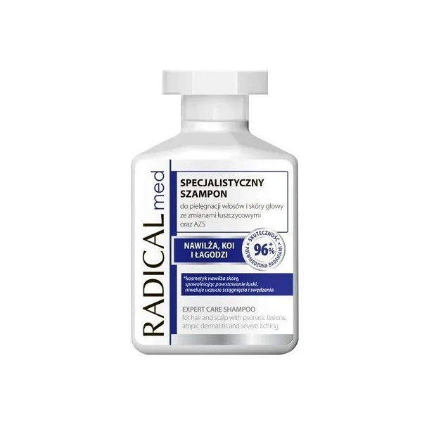 Radical Med, szampon do pielęgnacji włosów i skóry głowy ze zmianami łuszczycowymi oraz AZS, 300ml