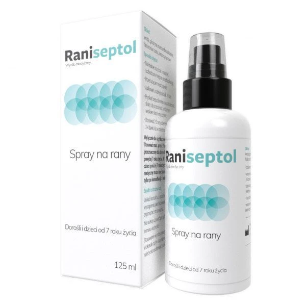 Raniseptol, spray na rany, dla dorosłych i dzieci od 7 roku życia, 125ml
