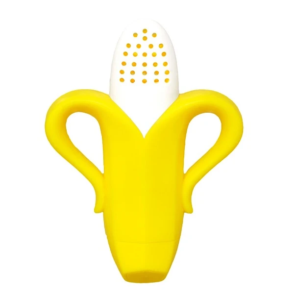RaZbaby, silikonowy gryzak do podawania owoców i pokarmu, Fruitique Banan, po 6 miesiącu, 1 sztuka