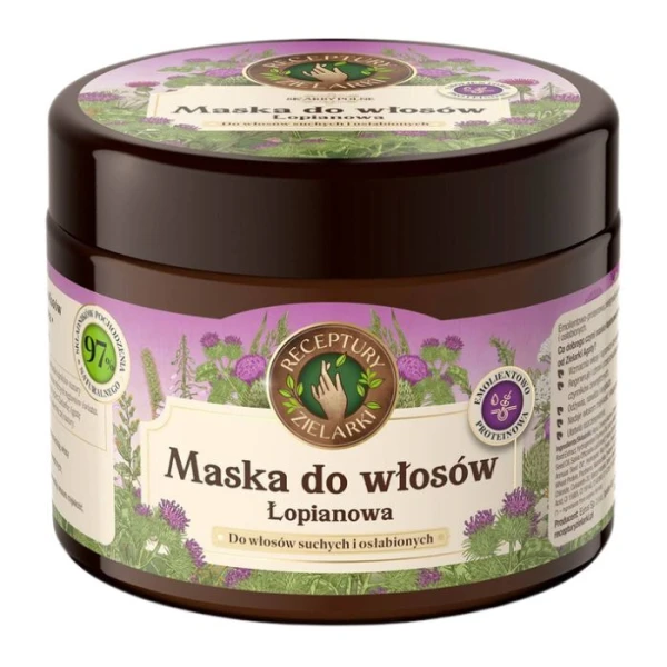 Receptury Zielarki, maska łopianowa, włosy suche i osłabione, 300ml