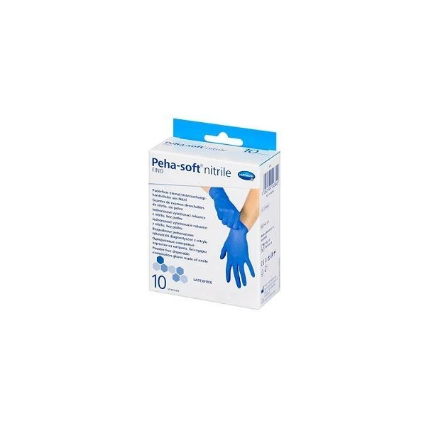 Rękawiczki Peha-Soft nitrile fino, nitrylowe, niejałowe, bezpudrowe, rozmiar L, 10 sztuk