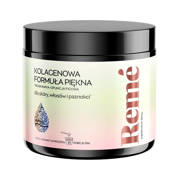 Reme, kolagenowa formuła piękna, truskawka-opuncja figowa, proszek, 150g