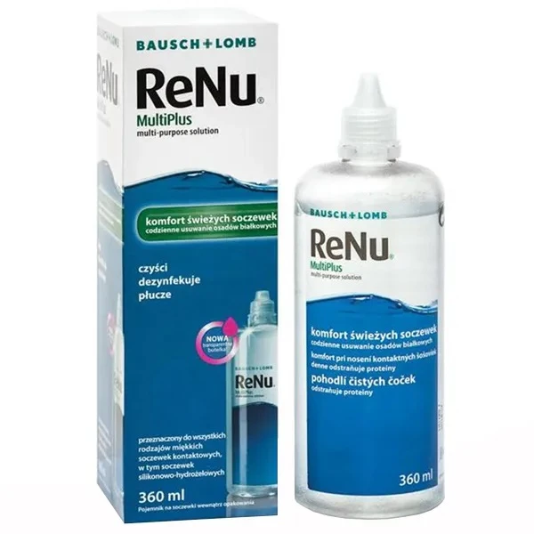 ReNu MultiPlus, płyn dezynfekcyjny i pielęgnacyjny do soczewek, 360ml