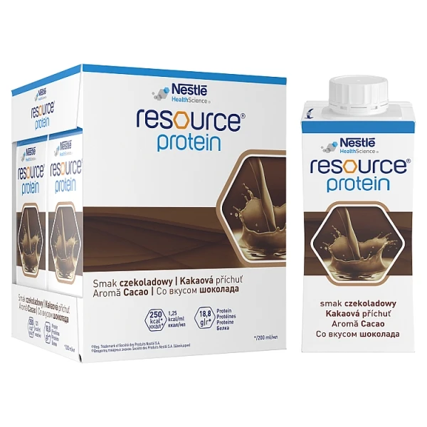 Resource Protein, produkt odżywczy wysokobiałkowy, smak czekoladowy, płyn, 4x200ml