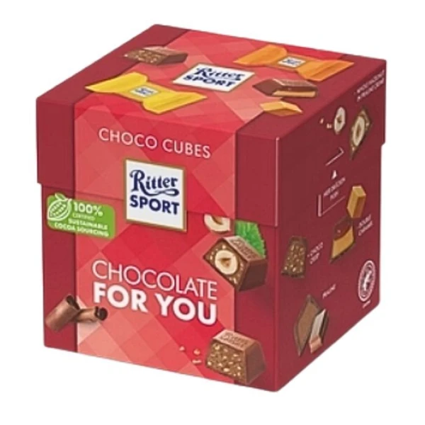 [DATA - 2026-10-17] Ritter Sport, Chocolate For You, mieszanka czekoladek nadziewanych z mlecznej czekolady, 176g
