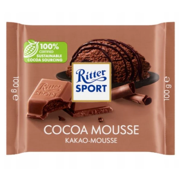 Ritter Sport, Cocoa Mousse, czekolada mleczna nadziewana kremem kakaowym, 100g