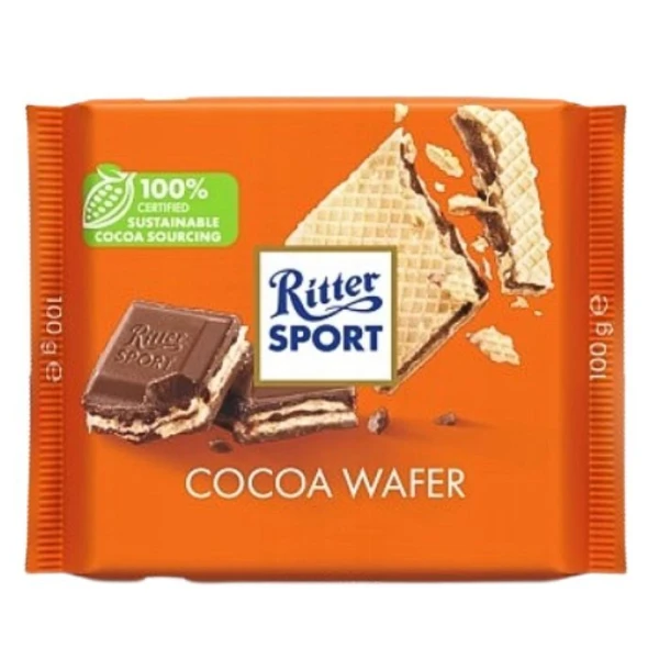 [DATA - 2026-09-24] Ritter Sport, Cocoa Wafer, czekolada mleczna z chrupiącymi wafelkami, 100g