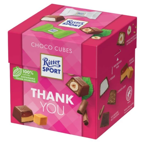 [DATA - 2026-09-20] Ritter Sport, Thank You, mieszanka nadziewanych czekoladek  z mlecznej czekolady, 176g