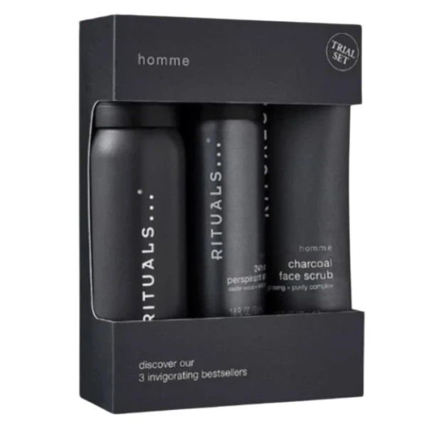 Rituals, Homme, zestaw dla mężczyzn, pianka pod prysznic, 50ml + antyperspirant w sprayu, 50ml + peeling do twarzy, 70ml
