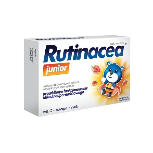 Rutinacea Junior, smak owocowy, 20 tabletek do ssania