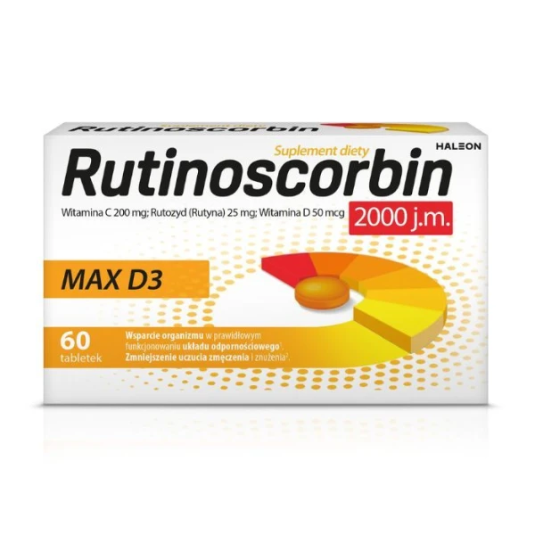 Rutinoscorbin Max D3 2000 j.m., 60 tabletek