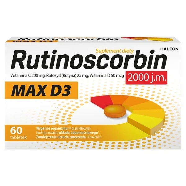 Rutinoscorbin Max D3 2000 j.m., 60 tabletek