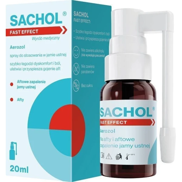 Sachol Fast Effect, aerozol do stosowania w jamie ustnej, 20ml