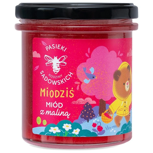 Pasieki Rodziny Sadowskich, Miodziś, miód z maliną, 430g