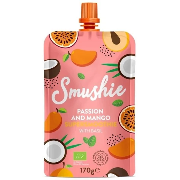[DATA - 2026-11-15] Salvest Smushie Bio Exotic Boost, puree owocowe z kokosem i nasionami chia, 170g