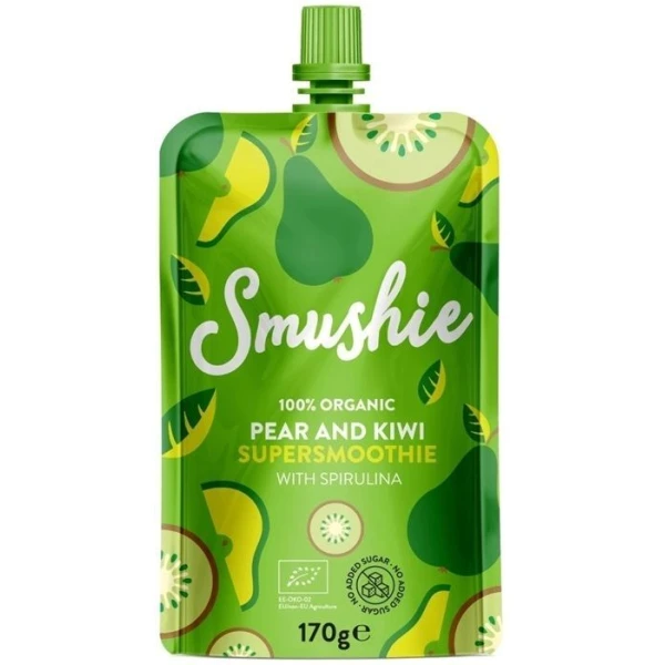 [DATA - 2026-10-25] Salvest Smushie Bio Fresh Boost, puree owocowe gruszka, kiwi, spirulina, 170g