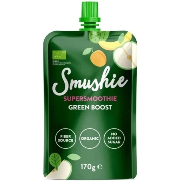 Salvest Smushie Bio Green Boost, puree owocowo-warzywne z nasionami chia, 170g