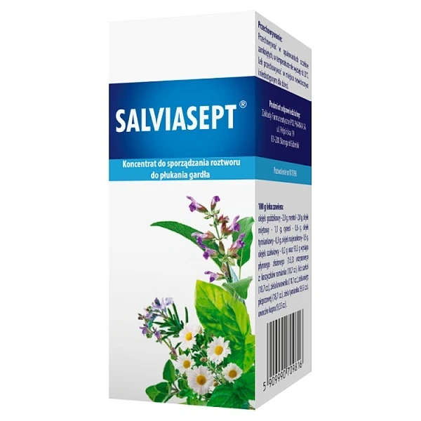 Salviasept, koncentrat do sporządzania roztworu do płukania gardła, 38ml