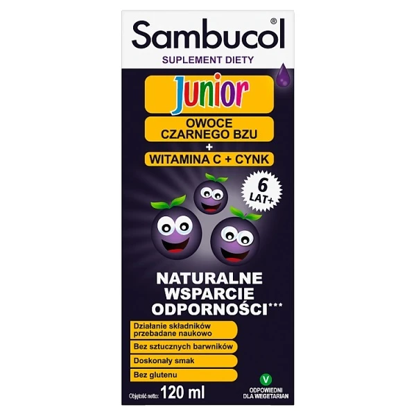 Sambucol Junior, płyn doustny, dla dzieci po 6 roku życia i dorosłych, 120ml image