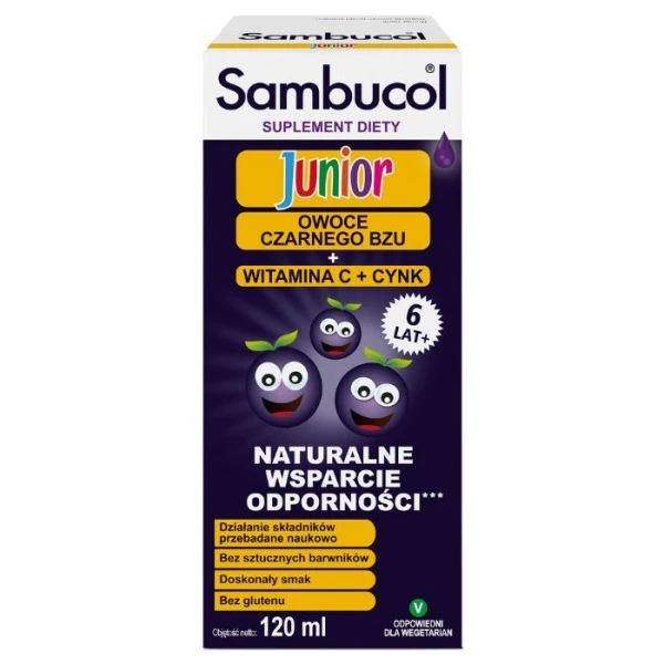 Sambucol Junior, płyn doustny, dla dzieci po 6 roku życia i dorosłych, 120ml
