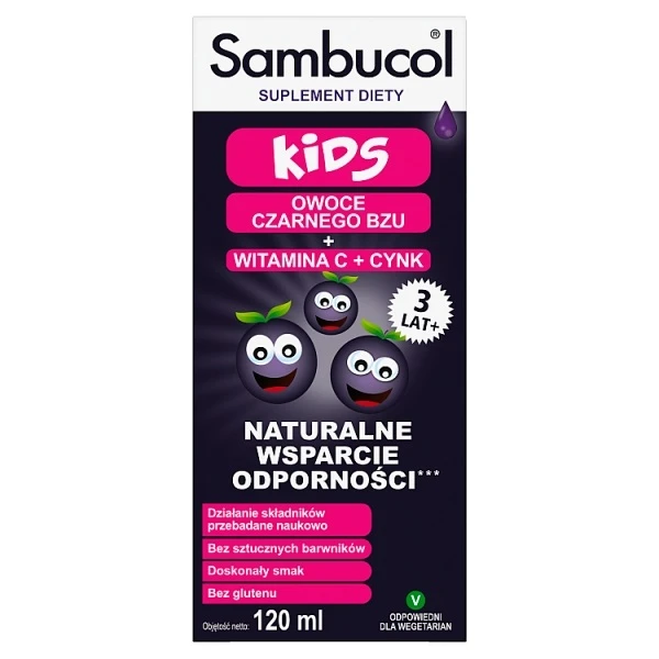 Sambucol Kids, płyn doustny, dla dzieci po 3 roku życia, 120ml image