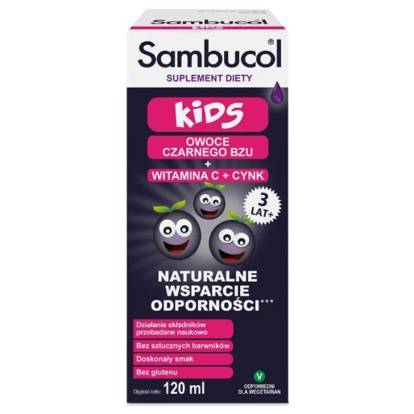 Sambucol Kids, płyn doustny, dla dzieci po 3 roku życia, 120ml