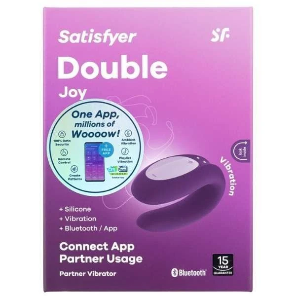 Satisfyer Double Joy, wibrator silikonowy dla par, fioletowy, 1 sztuka