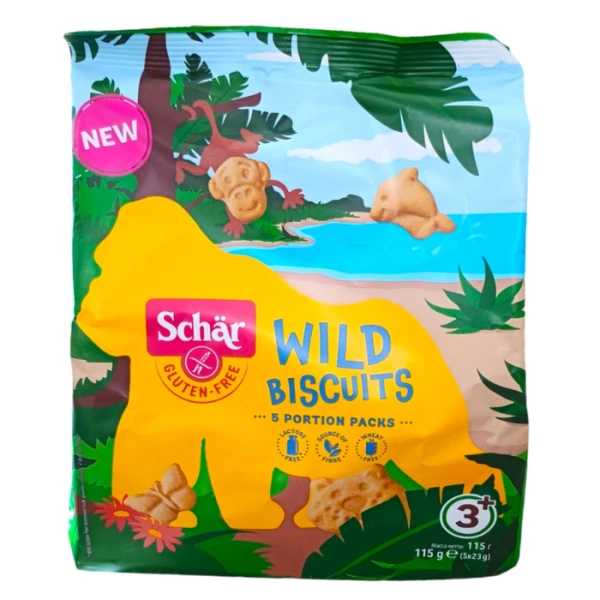 Schar, ciasteczka bezglutenowe, zwierzątka, po 3 roku życia, 115g
