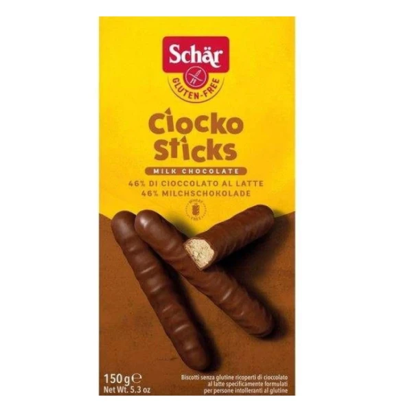 Schar, paluszki w czekoladzie mlecznej, bezglutenowe, 150g