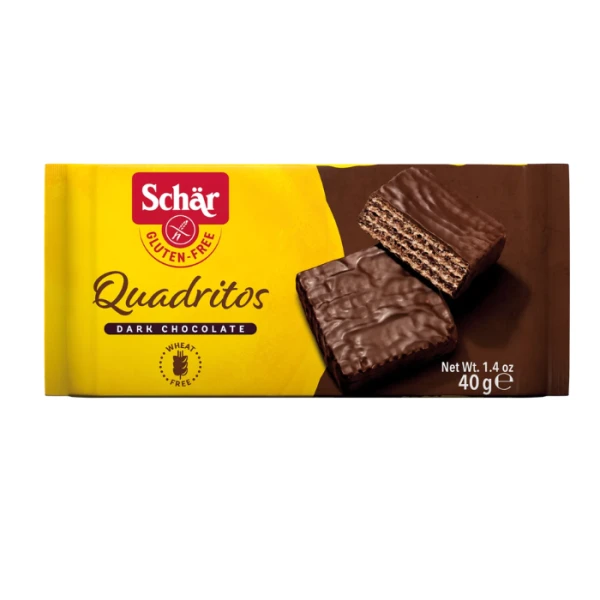 Schar, wafle kakaowe pokryte gorzką czekoladą, bezglutenowe, 40g