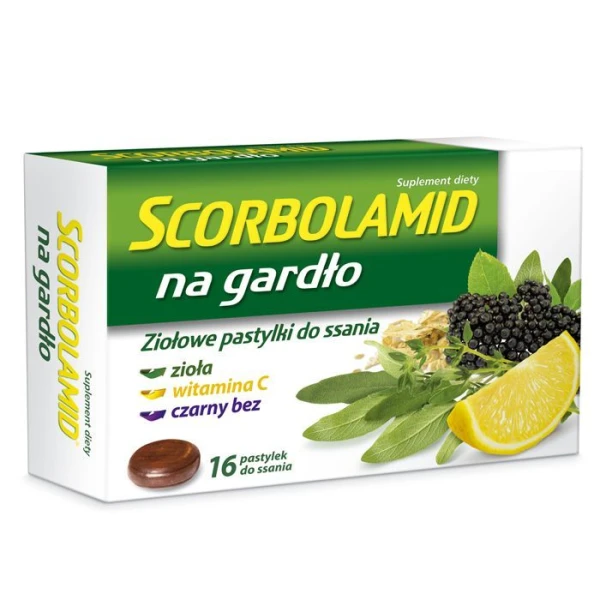 Scorbolamid na gardło, 16 pastylek do ssania
