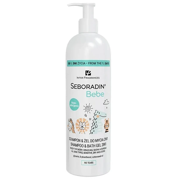 Seboradin Bebe, szampon i żel do mycia 2w1, skóra wrażliwa i atopowa, od urodzenia, 500ml