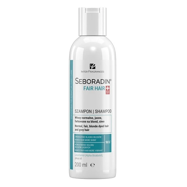 Seboradin Fair Hair, szampon do włosów normalnych, jasnych, farbowanych na blond i siwych, 200ml