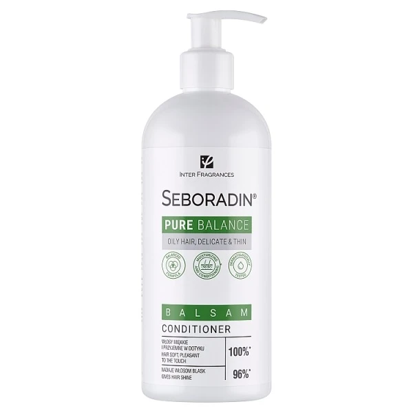 Seboradin Pure Balance, nawilżający balsam do włosów przetłuszczających się, cienkich i delikatnych, 400ml
