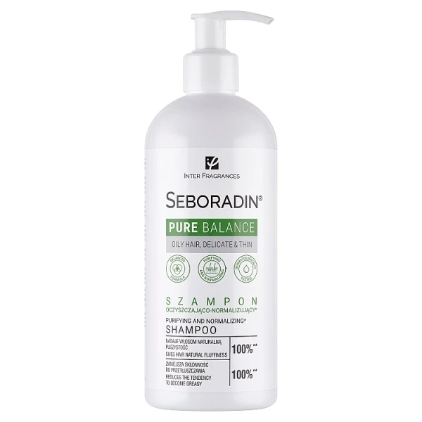 Seboradin Pure Balance, szampon do włosów przetłuszczających się, cienkich i delikatnych, 400ml