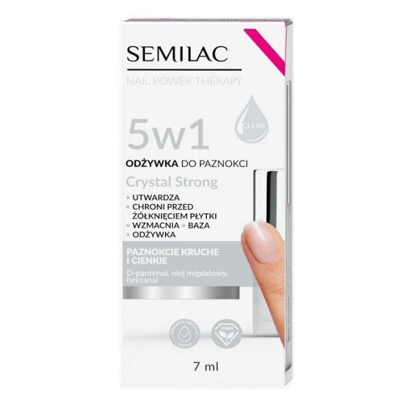 Semilac Crystal Strong 5w1, odżywka do paznokci, 7ml