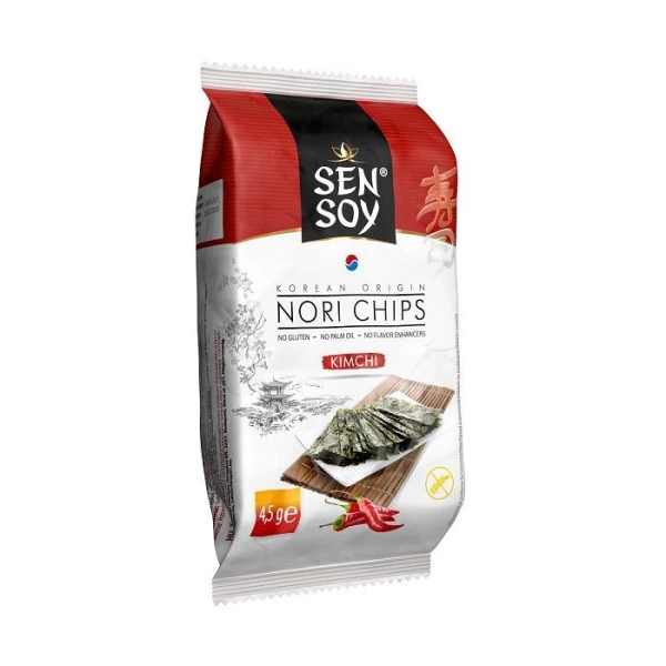 Sen Soy, chipsy Nori Kimchi z alg morskich, bezglutenowe, 4,5g