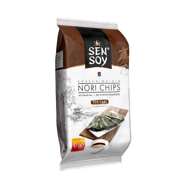 Sen Soy, chipsy Nori Teriyaki z alg morskich, 4,5g