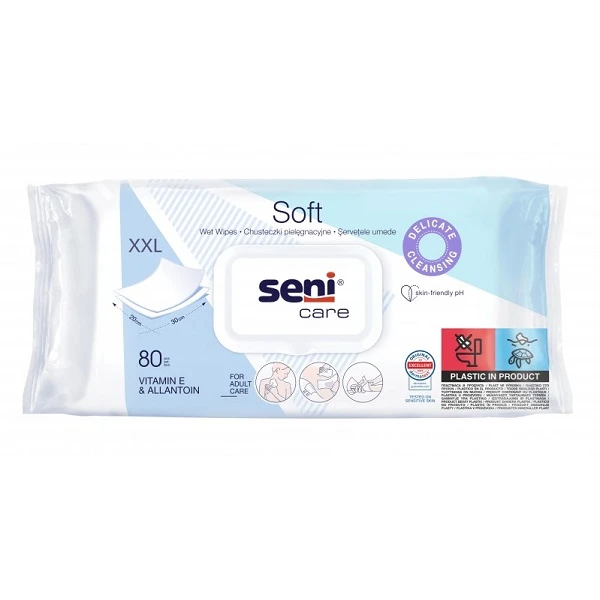 Seni Care Soft, chusteczki pielęgnacyjne, 80 sztuk