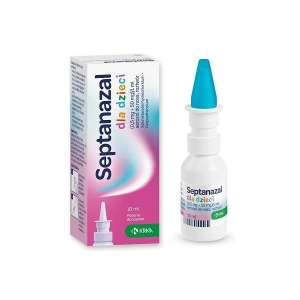 Septanazal dla dzieci (0,5mg+50mg)/1ml, aerozol do nosa, dla dzieci w wieku 2-6 lat, 10ml