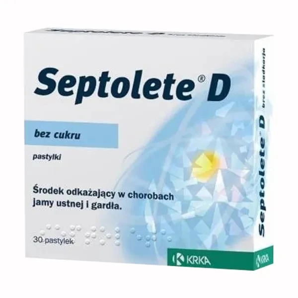 Septolete D 1mg, bez cukru, 30 pastylek