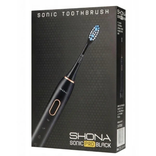 Shona Home Sonic Pro Black, szczoteczka soniczna, czarna, 1 sztuka