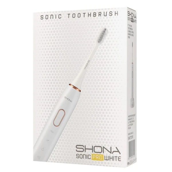 Shona Home Sonic Pro White, szczoteczka soniczna, biała, 1 sztuka