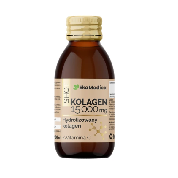 EkaMedica, Shot Kolagen 15000mg, płyn doustny, smak marakuja i pomarańcza, 100ml