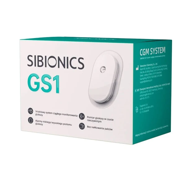Sensor Sibionics GS1, system ciągłego monitorowania glukozy, 1 opakowanie