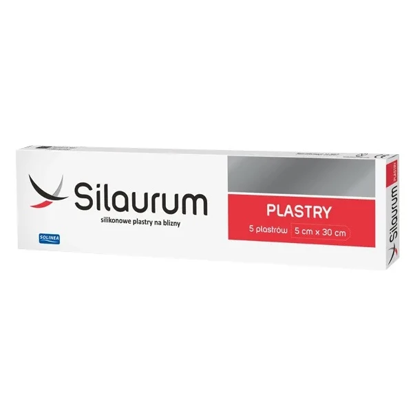 Silaurum, silikonowe plastry na blizny 5cmx30cm, 5 sztuk