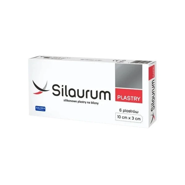 Silaurum, silikonowe plastry na blizny 10cmx3cm, 6 sztuk