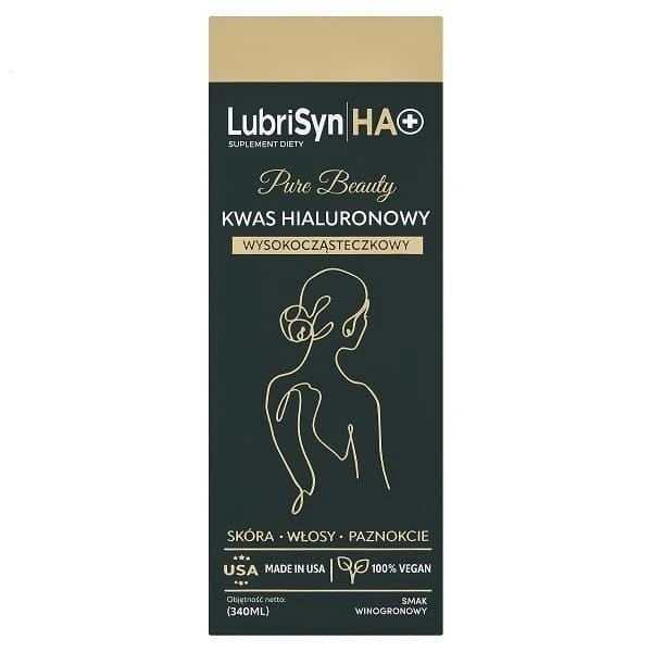 Singularis LubriSyn HA+ Pure Beauty, kwas hialuronowy wysokocząsteczkowy,  smak winogronowy, płyn doustny, 340ml