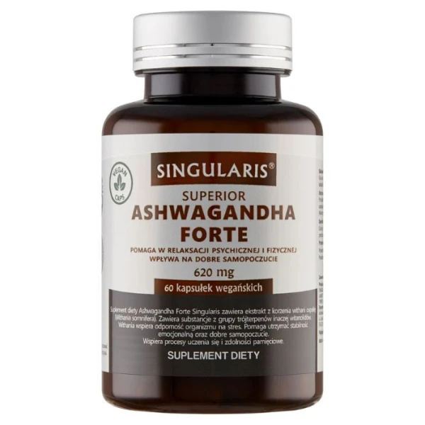 Singularis Superior, Ashwagandha Forte 620 mg, 60 kapsułek wegańskich